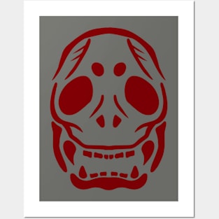 Skull Face Red Posters and Art